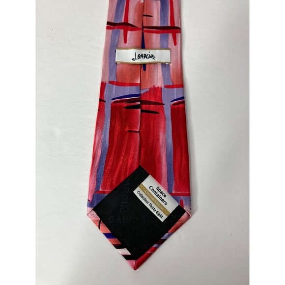 Jerry Garcia Space Containers Limited Edition Mens Silk Tie Red Blue Art - Picture 3 of 6